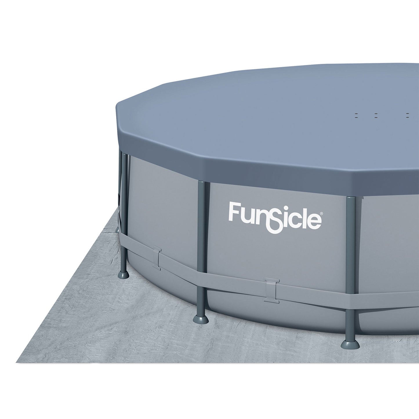Funsicle 14' x 42" Oasis Outdoor Round Frame Above Ground Swimming Pool, Gray