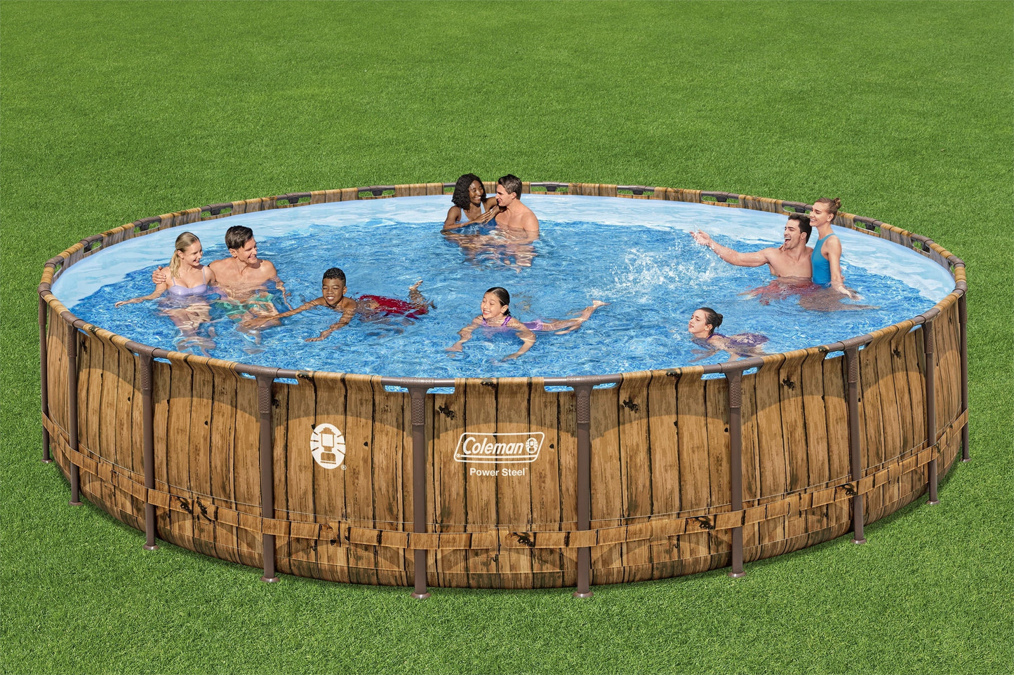 Coleman Power Steel 24' x 52" Round Metal Frame Above Ground Pool Set