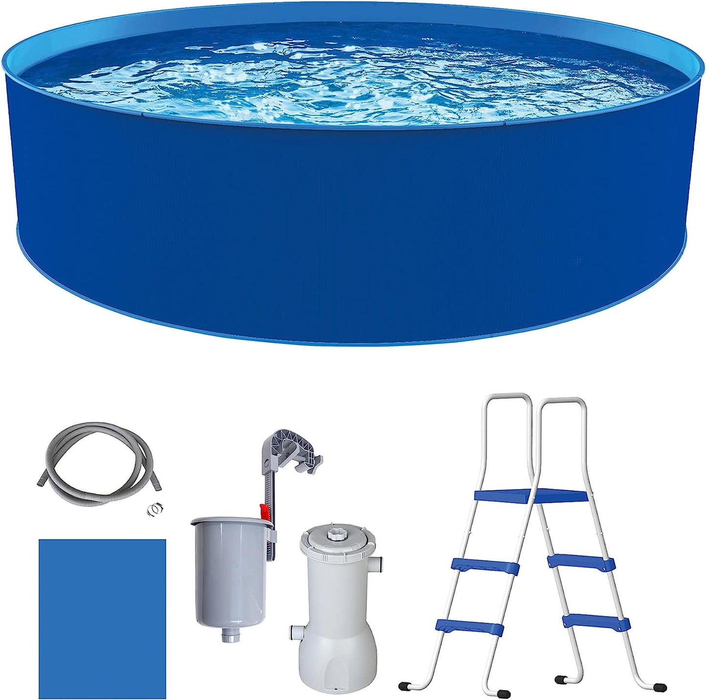 Blue Wave Cobalt Steel Wall Pool Package - 12-ft Round 36-in Deep