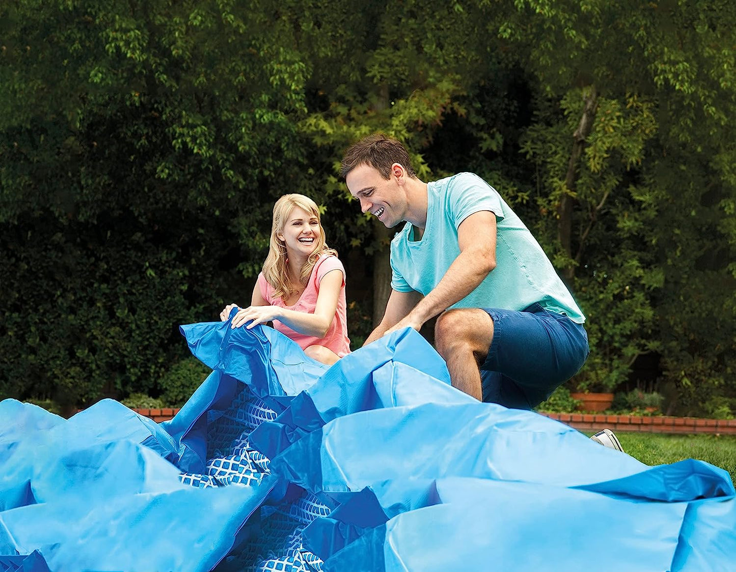 INTEX 28167EH Easy Set Inflatable Swimming Pool Set: 15ft x 48in – Includes 1000 GPH Cartridge Filter Pump – Removable Ladder – Pool Cover – Ground Cloth