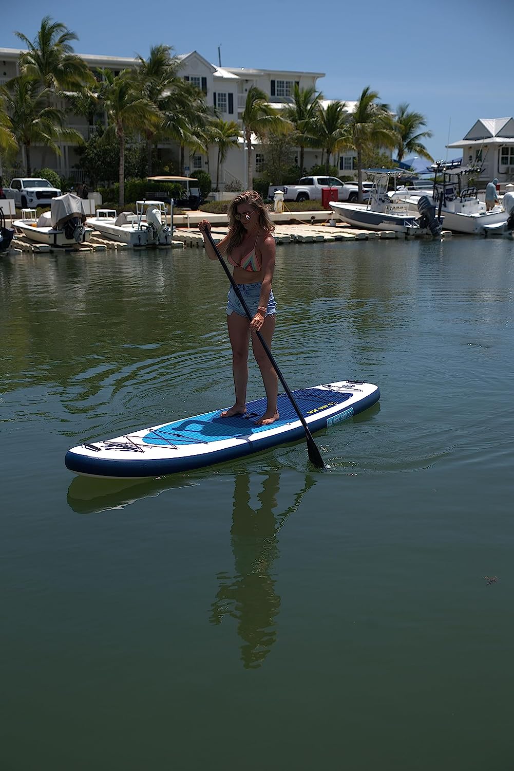 Roc Inflatable Stand Up Paddle Boards , Wide Stable Design, Non-Slip Comfort Deck