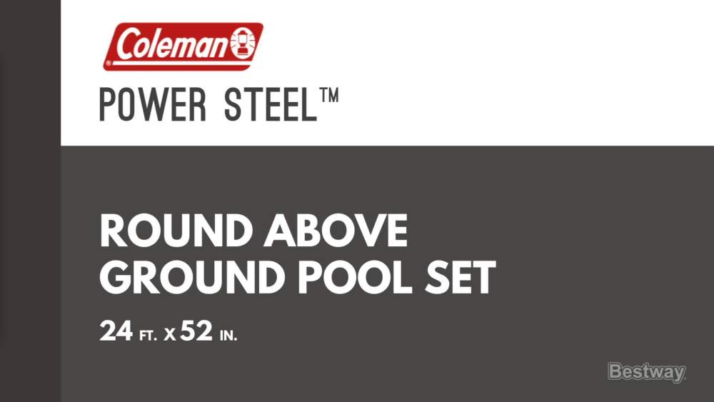 Coleman Power Steel 24' x 52" Round Metal Frame Above Ground Pool Set
