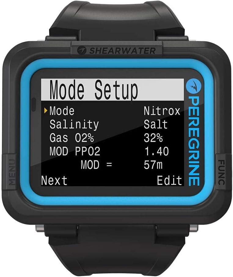 Shearwater Peregrine Air, Nitrox, 3 Gas Nitrox, Gauge Wrist Computer