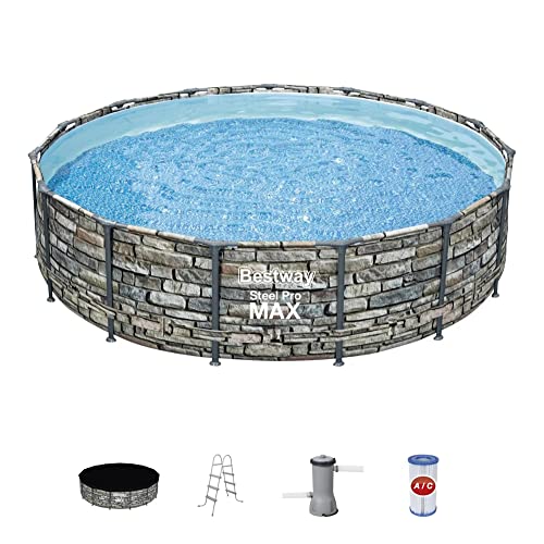 Bestway Steel Pro MAX 15′ x 42″ Above Ground Pool Set Stone