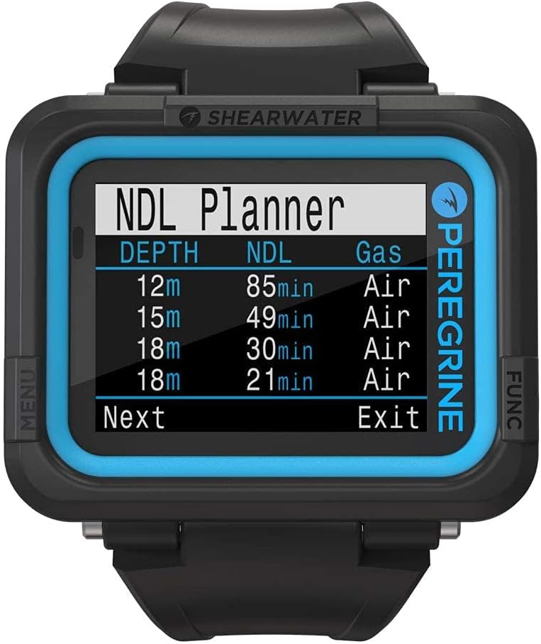 Shearwater Peregrine Air, Nitrox, 3 Gas Nitrox, Gauge Wrist Computer