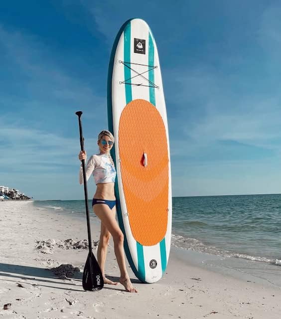 Roc Inflatable Stand Up Paddle Boards , Wide Stable Design, Non-Slip Comfort Deck