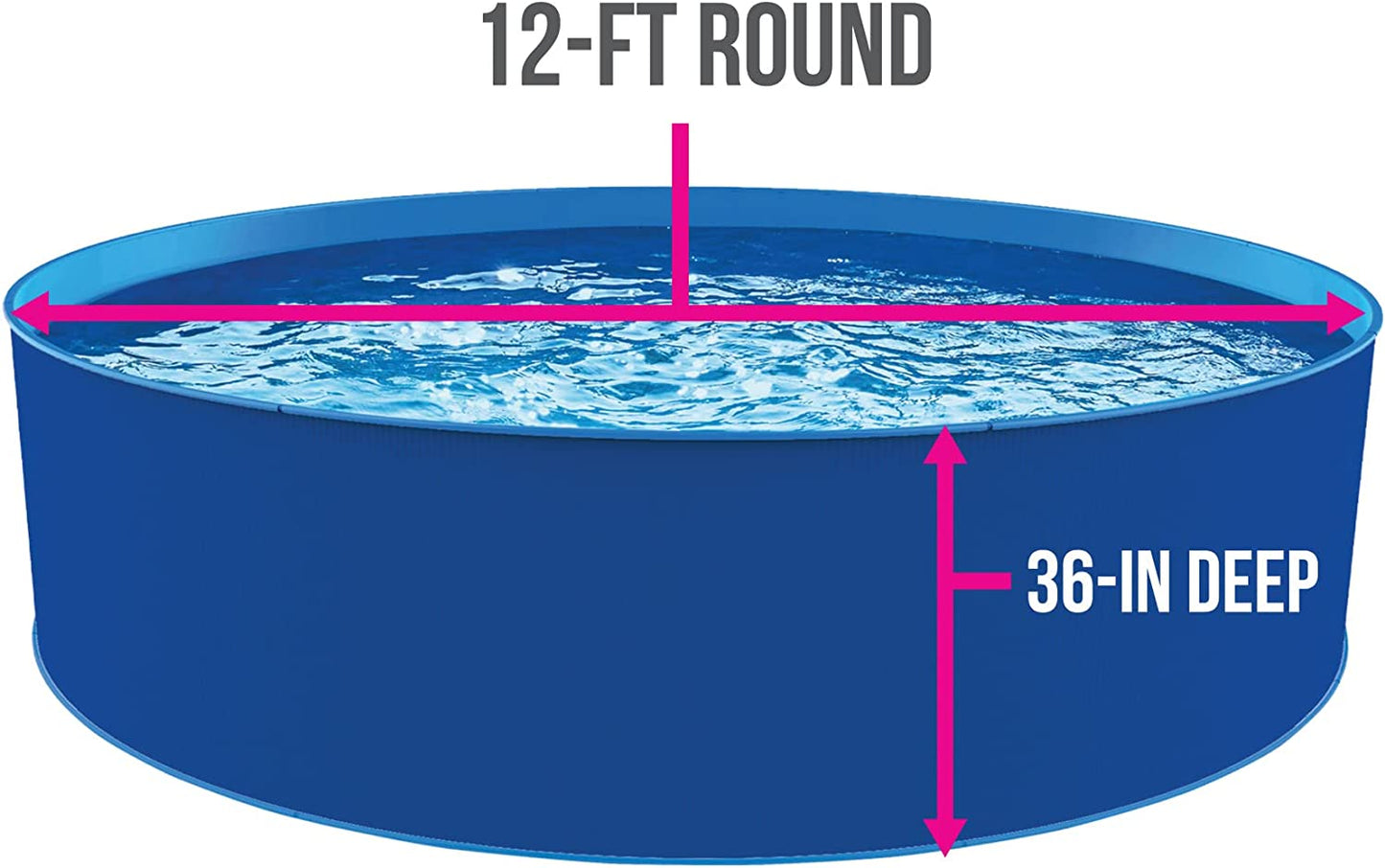 Blue Wave Cobalt Steel Wall Pool Package - 12-ft Round 36-in Deep