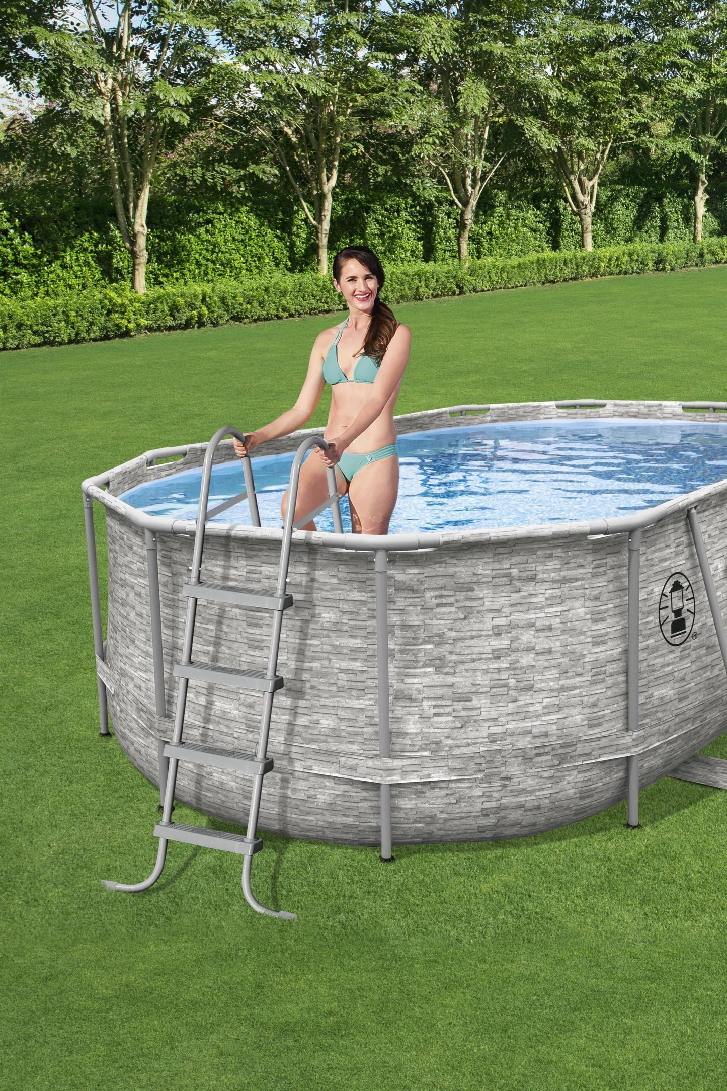 Coleman Power Steel Frame 16' x 10' x 48" Oval Pool Set