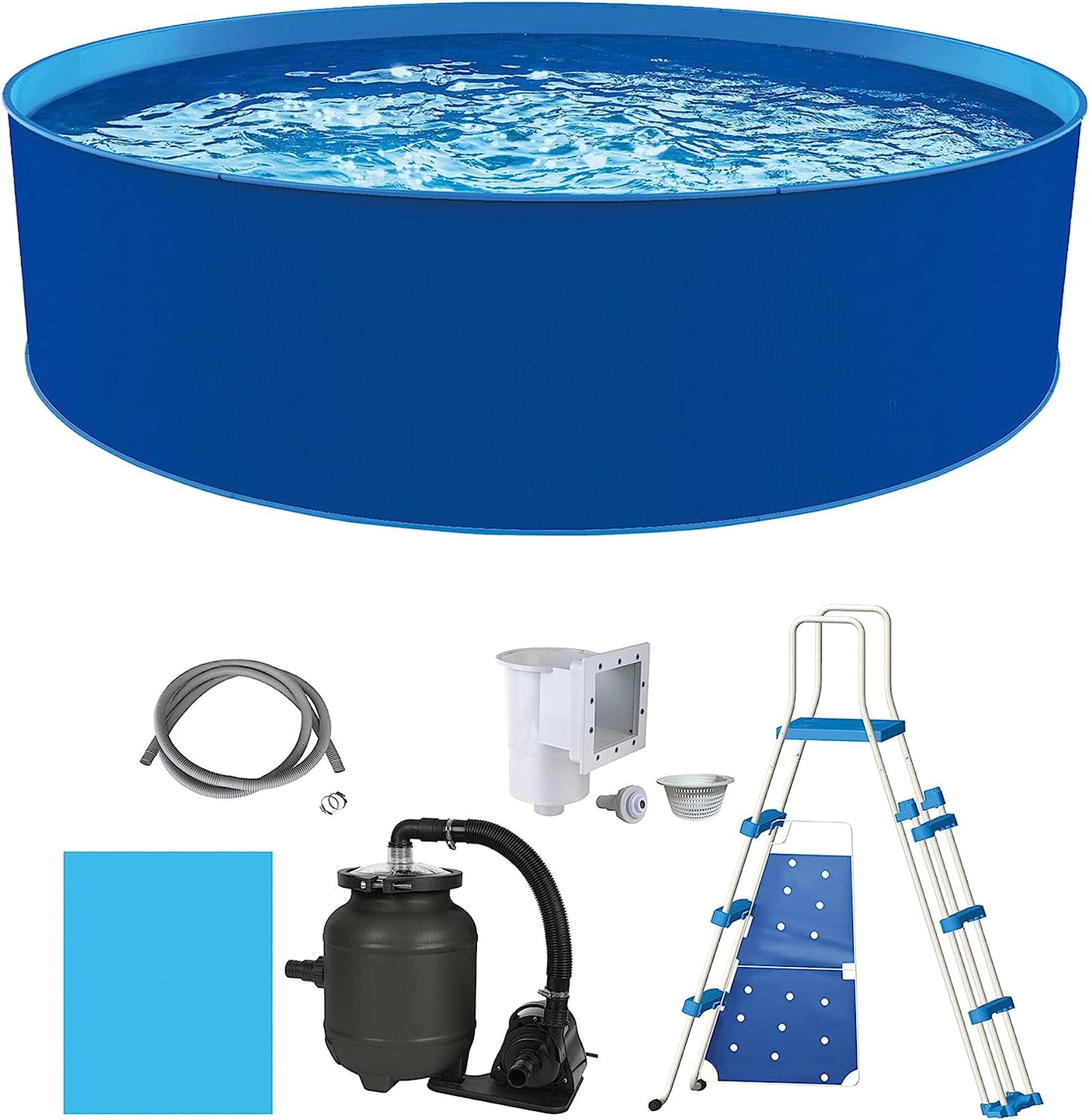 Blue Wave Cobalt Steel Wall Pool Package - 12-ft Round 36-in Deep