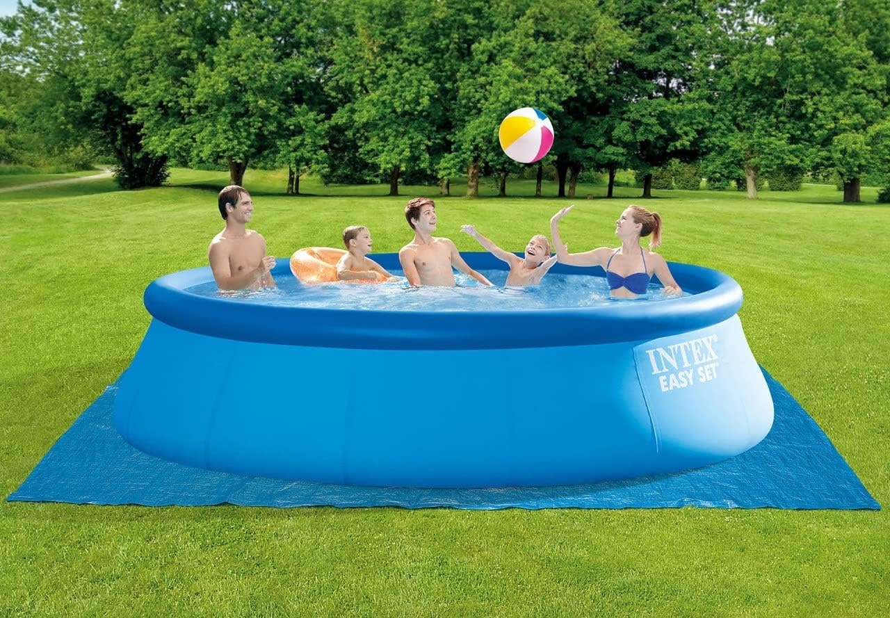 INTEX 28167EH Easy Set Inflatable Swimming Pool Set: 15ft x 48in – Includes 1000 GPH Cartridge Filter Pump – Removable Ladder – Pool Cover – Ground Cloth
