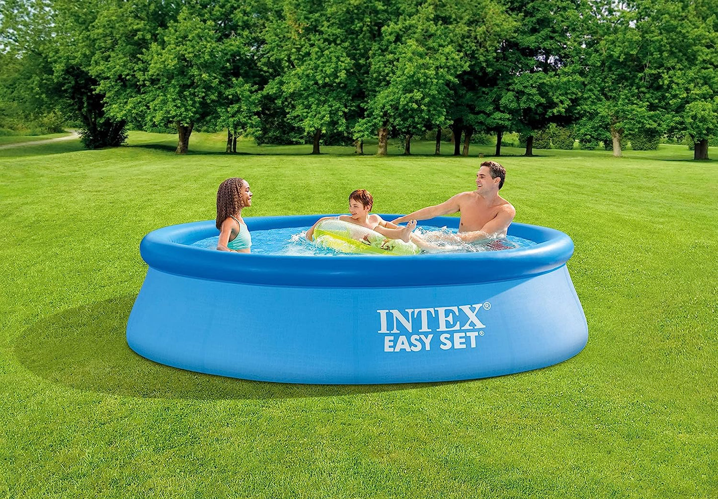 INTEX 28167EH Easy Set Inflatable Swimming Pool Set: 15ft x 48in – Includes 1000 GPH Cartridge Filter Pump – Removable Ladder – Pool Cover – Ground Cloth