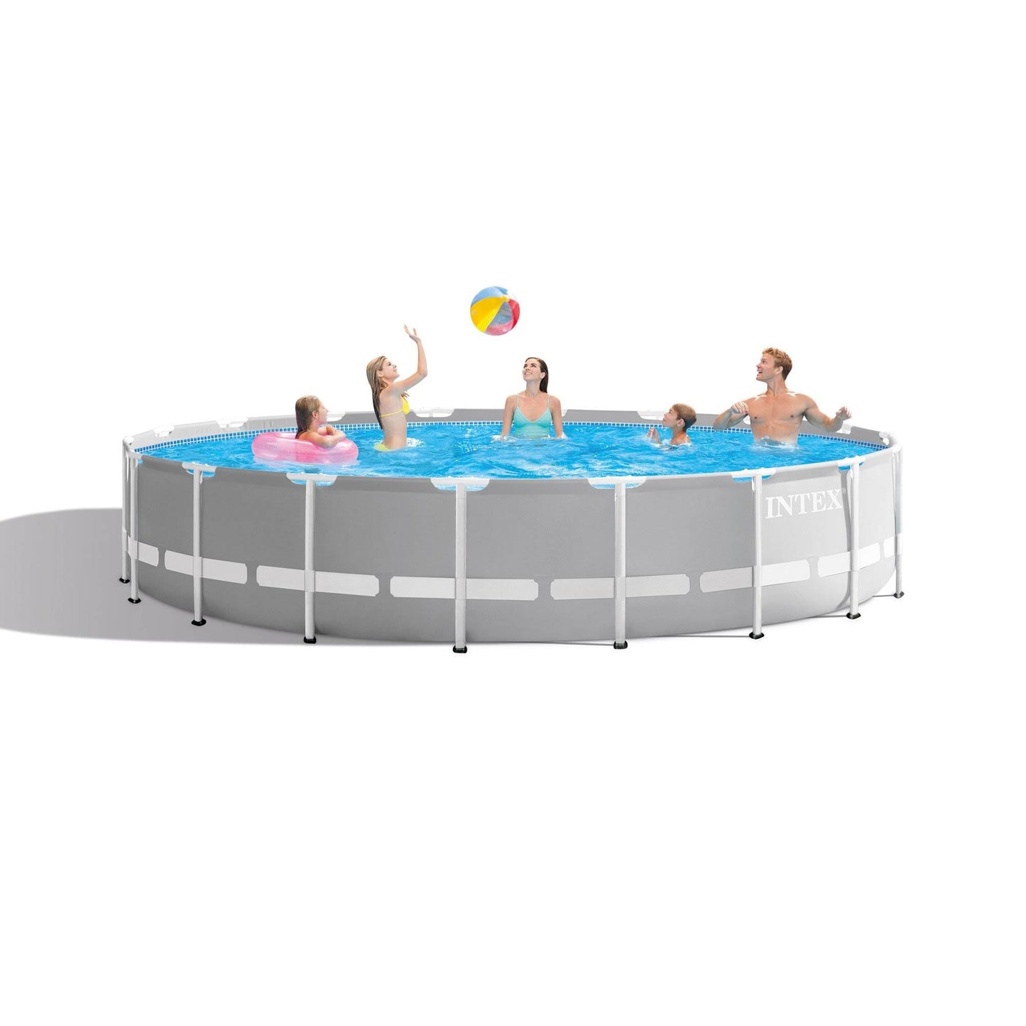 Intex 18ft x 48in Prism Round Frame Above Ground Swimming Pool Set with Pump