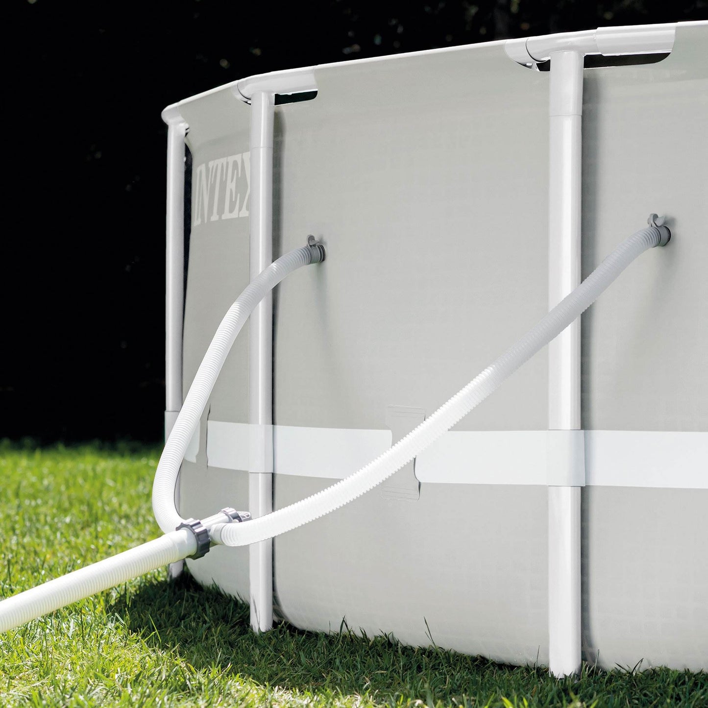 Intex 18ft x 48in Prism Round Frame Above Ground Swimming Pool Set with Pump