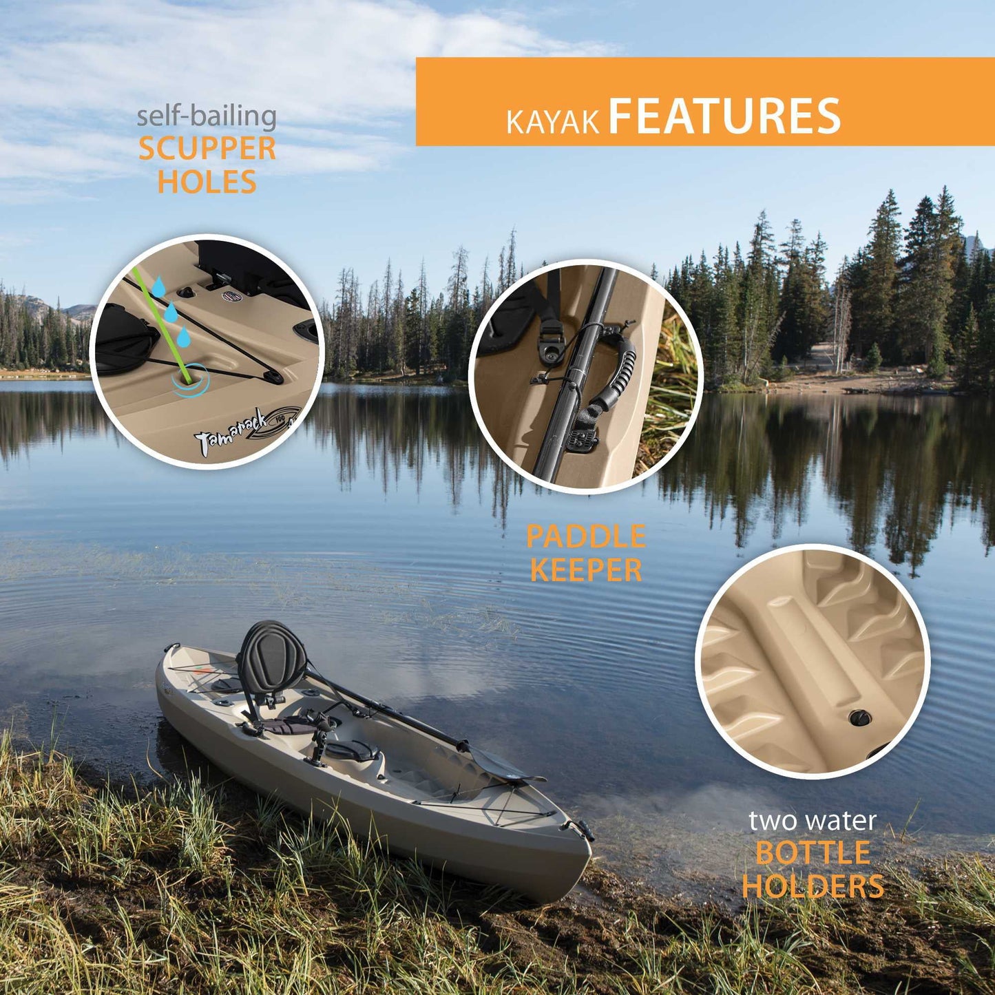Lifetime Tamarack Angler 10 ft Fishing Kayak (Paddle Included), 90508