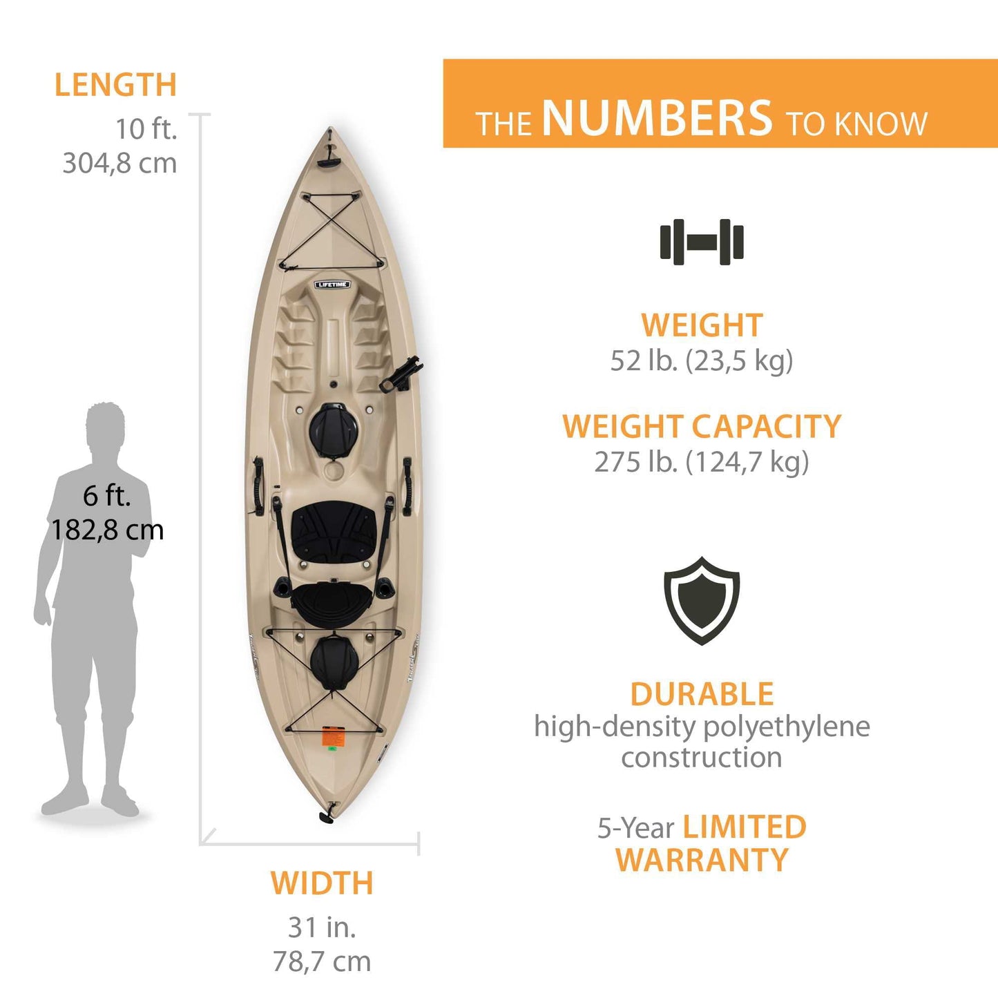 Lifetime Tamarack Angler 10 ft Fishing Kayak (Paddle Included), 90508