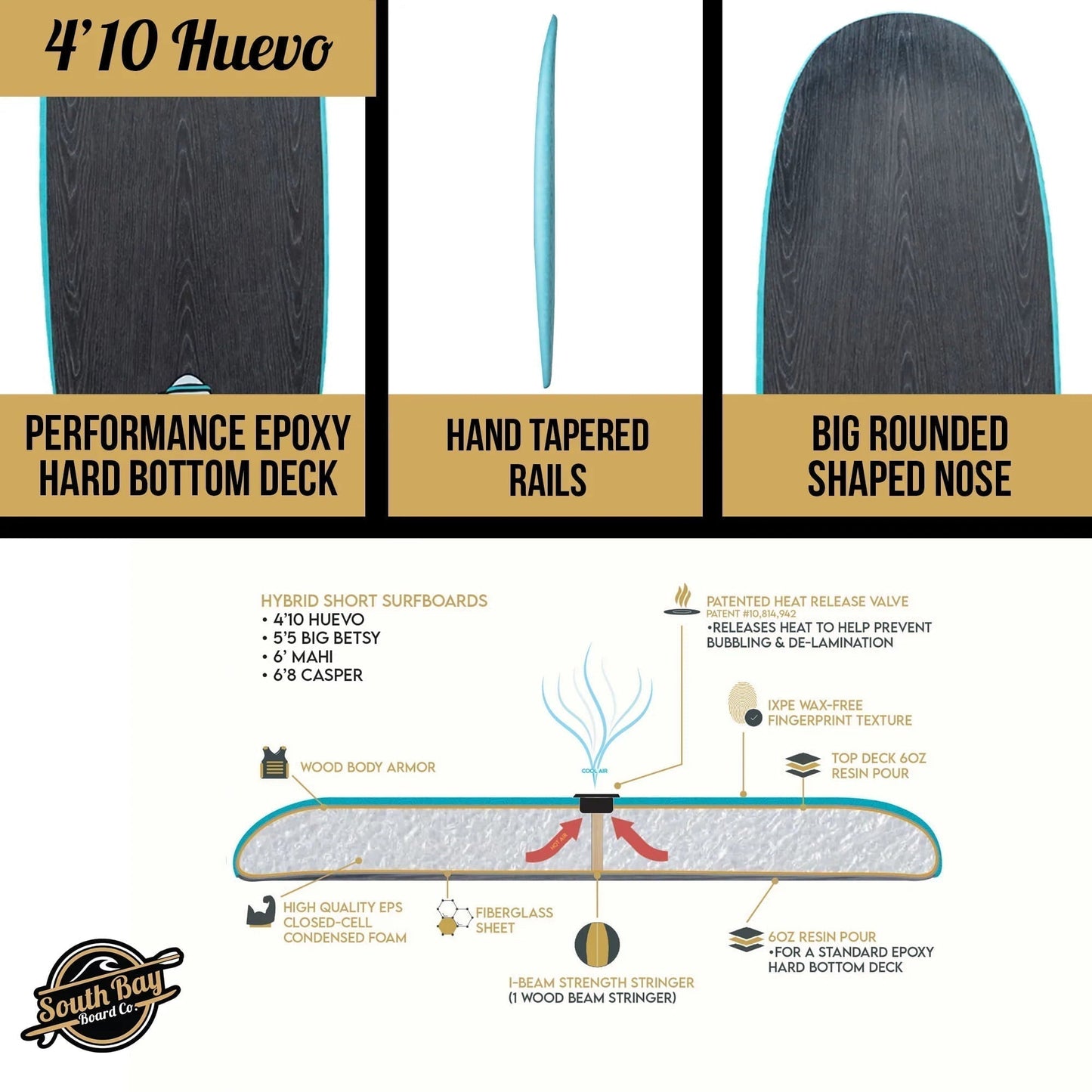 4'10 Huevo Hybrid Surfboard