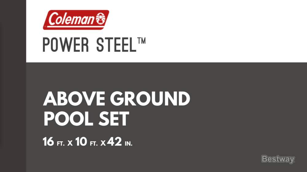 Coleman Power Steel 16 ft. x 10 ft. x 42 in. Oval Metal Frame Above Ground Pool Set