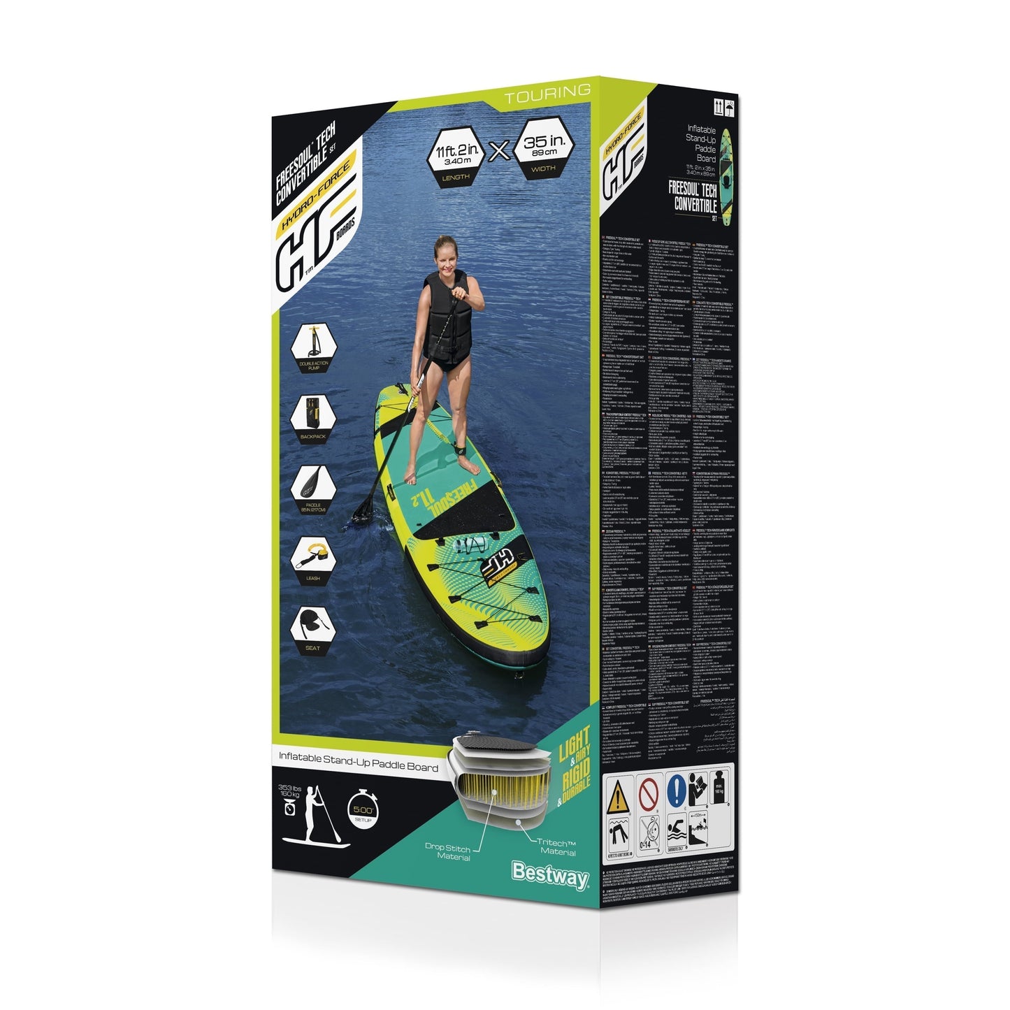 Hydro-Force Freesoul Tech Convertible Stand-up Paddleboard and Inflatable Kayak Set