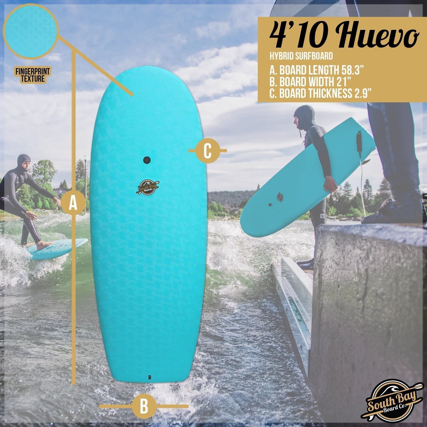 4'10 Huevo Hybrid Surfboard