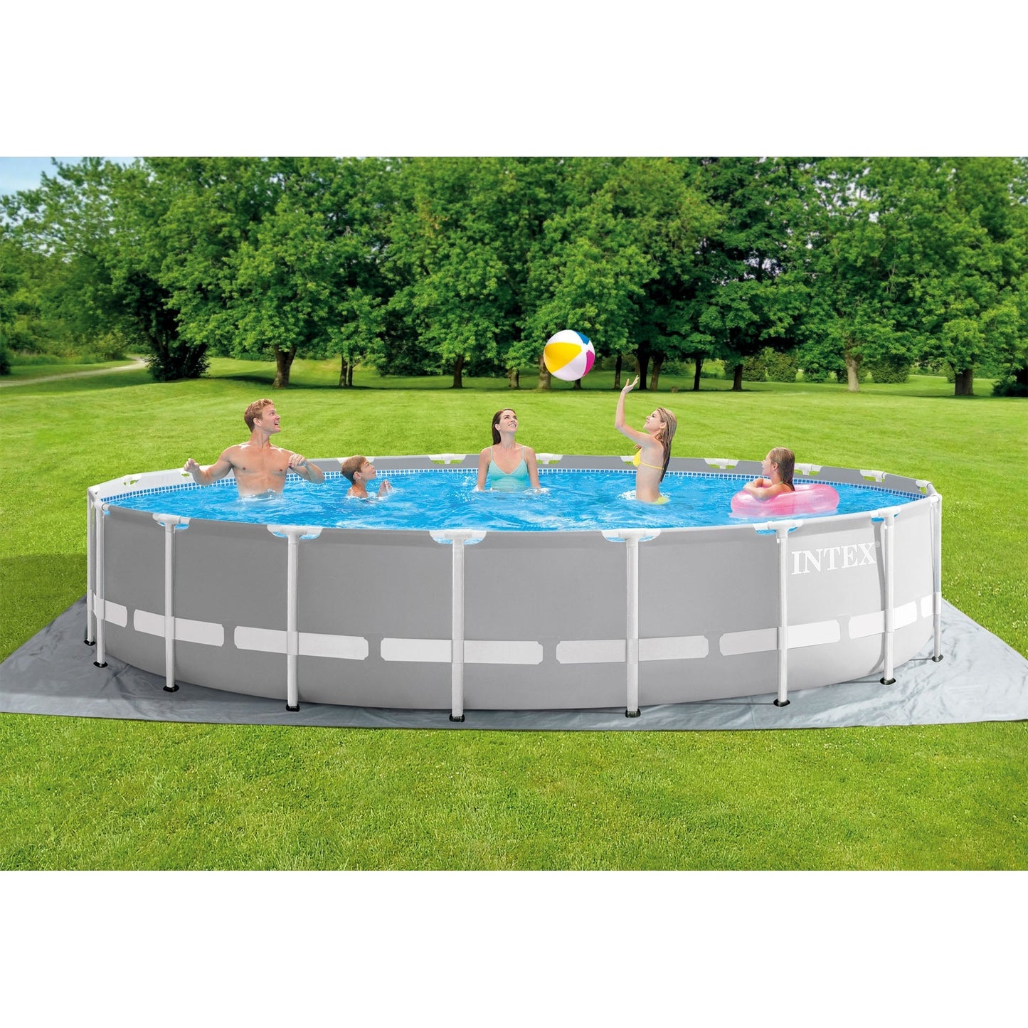 Intex 20ft x 52in Prism Frame Above Ground Swimming Pool Set with Filter Pump